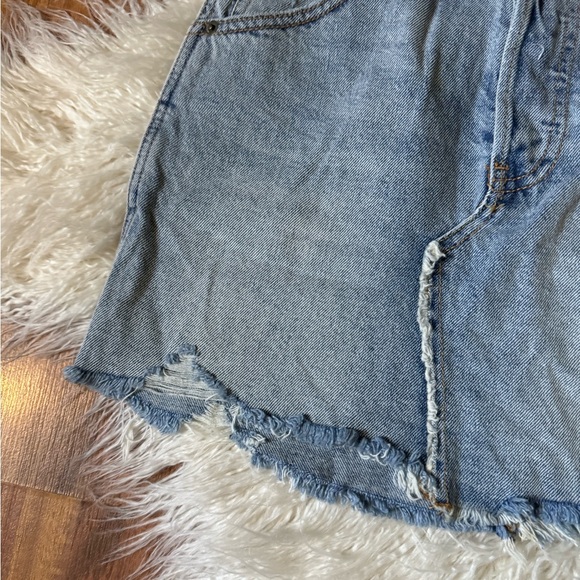 Free People Distressed Denim Mini Skirt - Picture 2 of 6